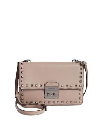 michael kors large sloan studded gusset dune|Michael Kors Sloan Studded Gusset Leather Crossbody.